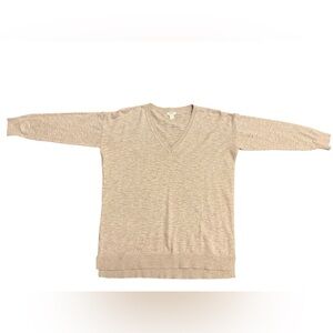 📌 EUC J. Crew Classic Cotton 3/4 Sleeve Sweater in Oatmeal | Women’s Size Small